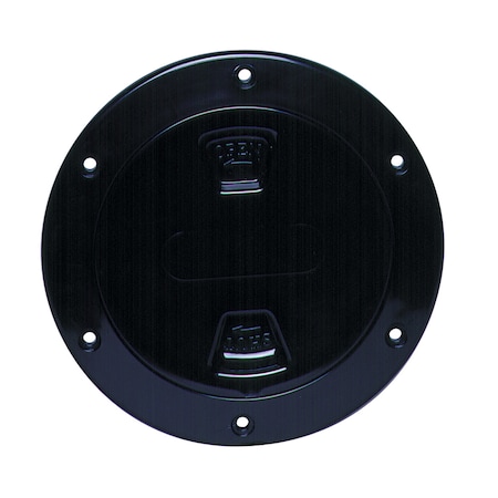 Beckson Marine 4" Smooth Center Screw-Out Deck Plate - Black DP40-B